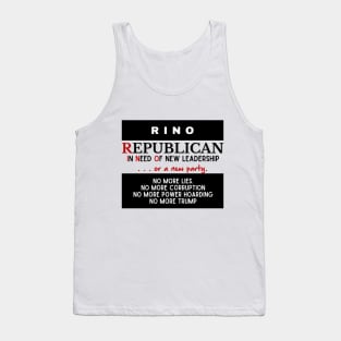 RINO Republicans In Need Of NEW LEADERSHIP (blk) Tank Top